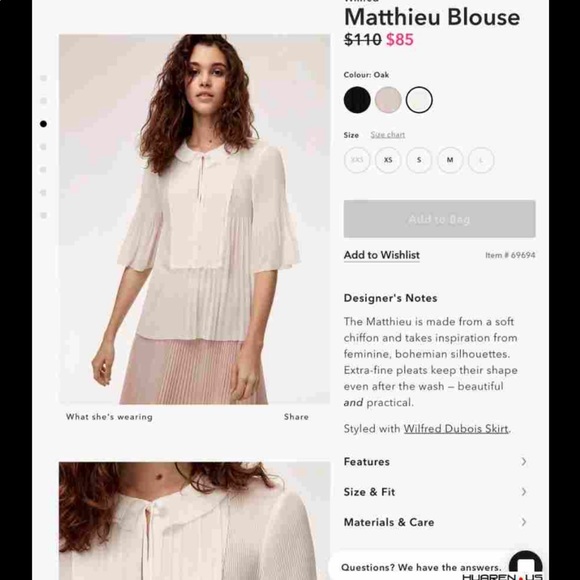 ARITZIA- black blouse - Picture 1 of 4